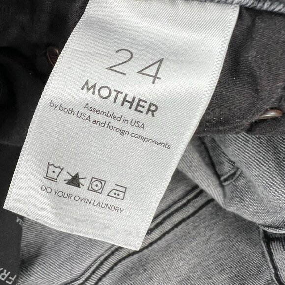MOTHER Insider Crop Fray Jeans 24 Gray Acid Wash Train Stops Distressed Raw Hem - Picture 4 of 11